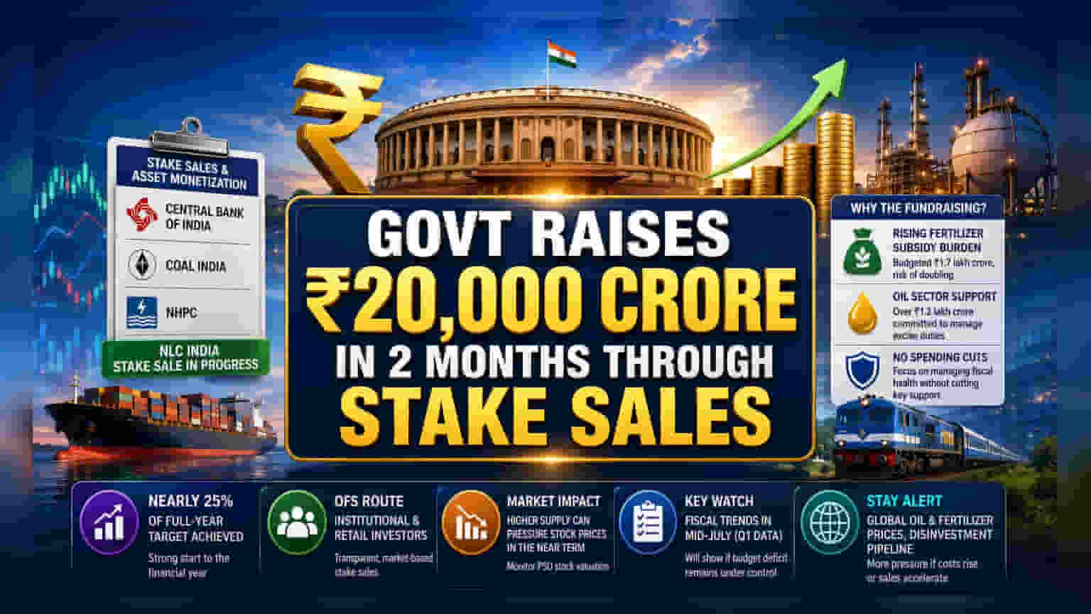 Government Raises ₹20,000 Crore to Offset Subsidy Pressures