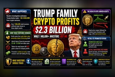 Trump Crypto Ventures: $2.3 Billion Gains vs. Retail Losses