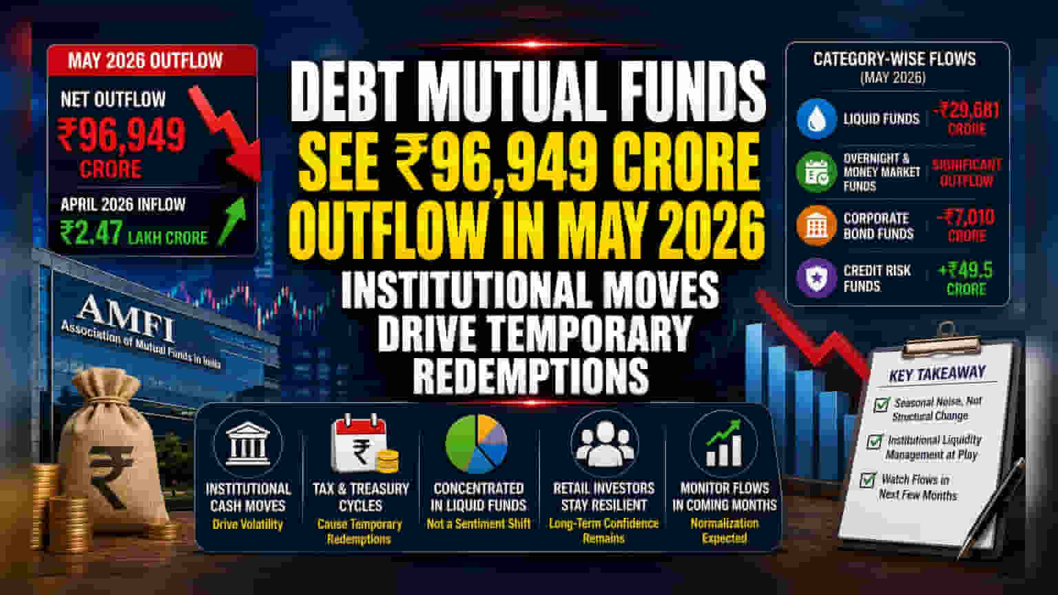 Debt Funds में ₹97,000 Cr का Outflow: जानें क्या है वजह?