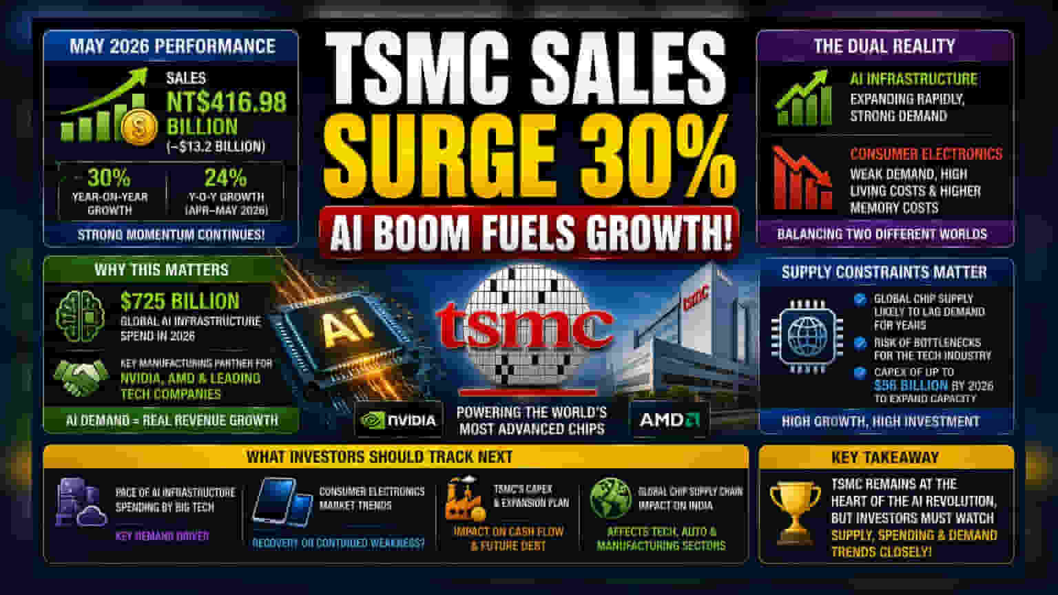 TSMC की सेल्स में 30% का उछाल: AI चिप्स की डिमांड बनी बड़ी वजह