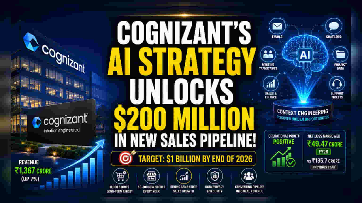 Cognizant AI: ₹1600 કરોડની નવી સેલ્સ પાઇપલાઇન શોધી કાઢી, રોકાણકારો ખુશ!