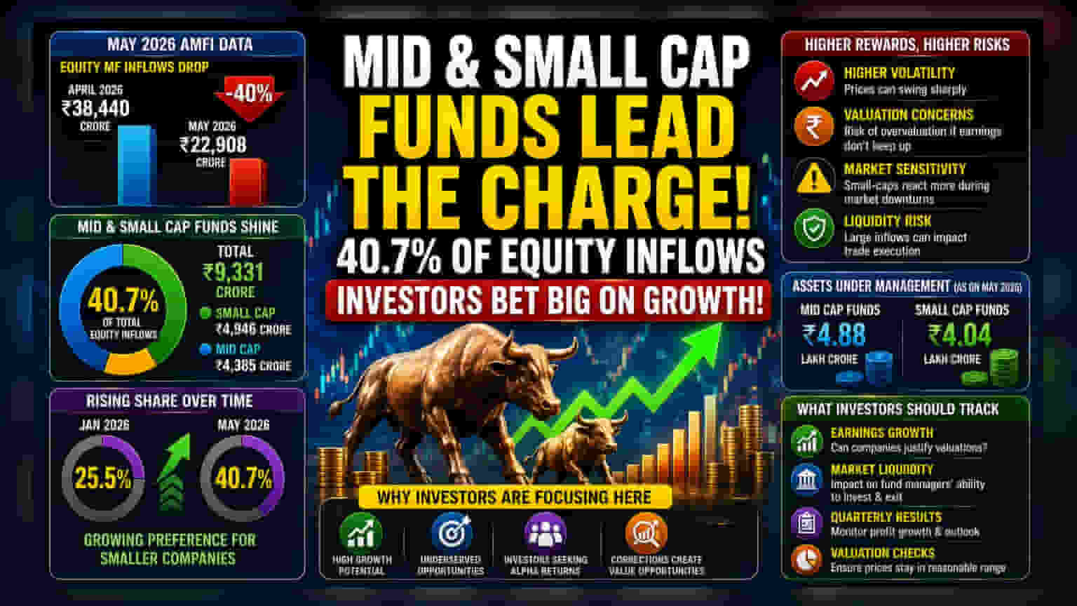 Small, Mid-Cap Funds Capture 40% of Equity Inflows in May