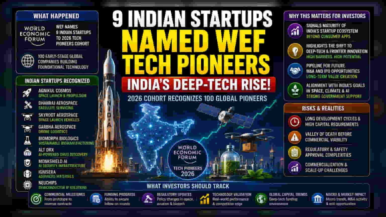 Global Spotlight: 9 Indian Startups Named WEF Tech Pioneers
