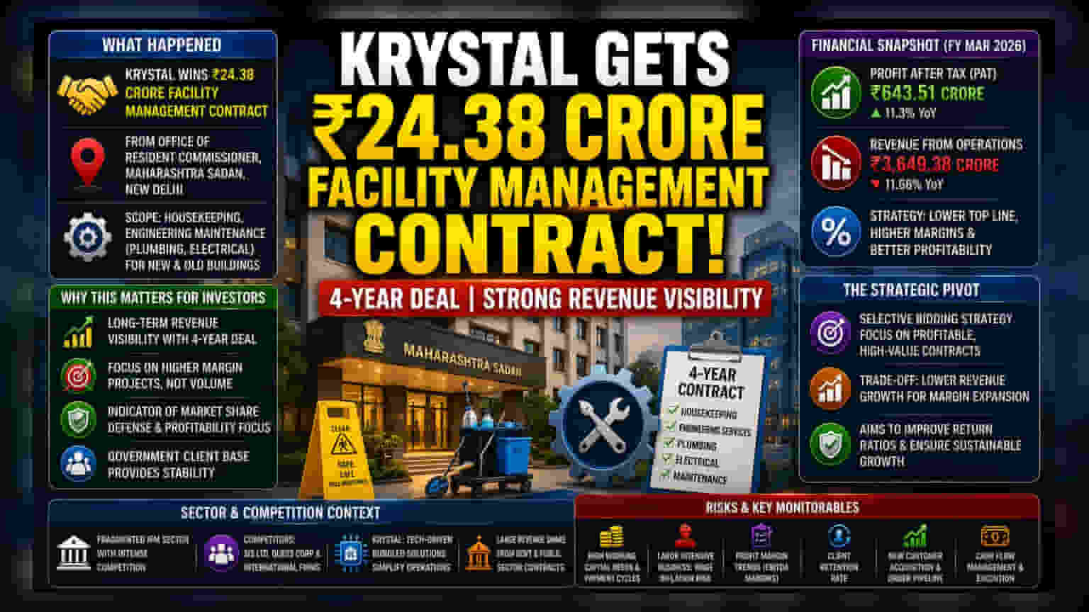 Krystal Integrated Services Wins ₹24 Cr Maharashtra Sadan Deal