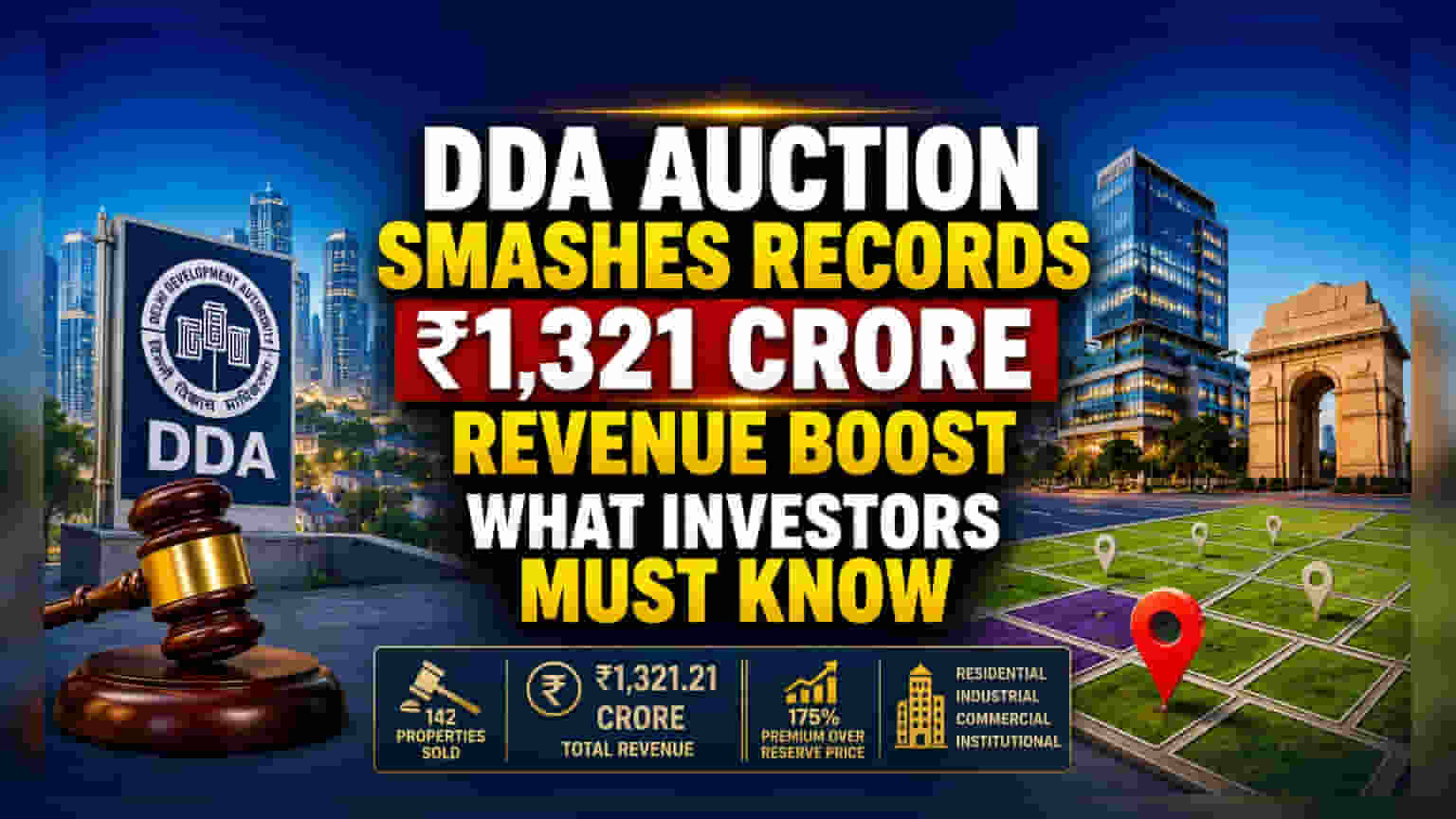DDA Auction Nets ₹1,321 Crore: Insights for Delhi Real Estate