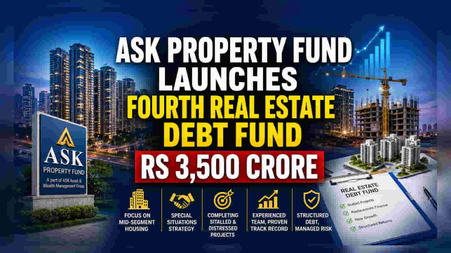 ASK Property Fund का बड़ा दांव: ₹3,500 करोड़ का रियल एस्टेट डेट फंड लॉन्च, अटके प्रोजेक्ट्स को मिलेगी रफ्तार?