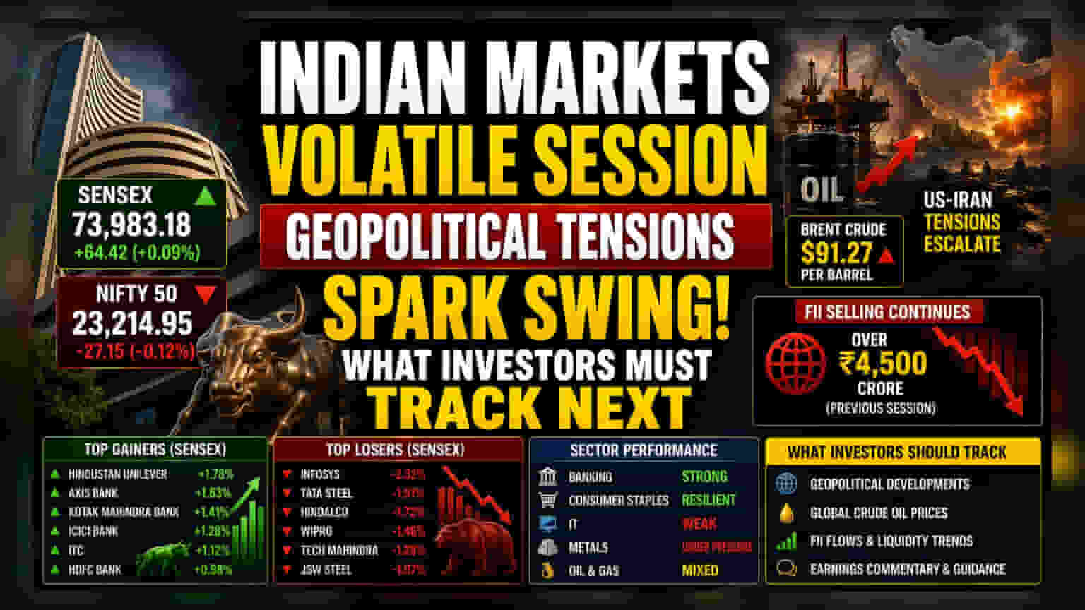 Indian Markets Sensex-Nifty: ભૌગોલિક રાજકીય તણાવ વચ્ચે ભારતીય બજારોમાં મિશ્ર સંકેત