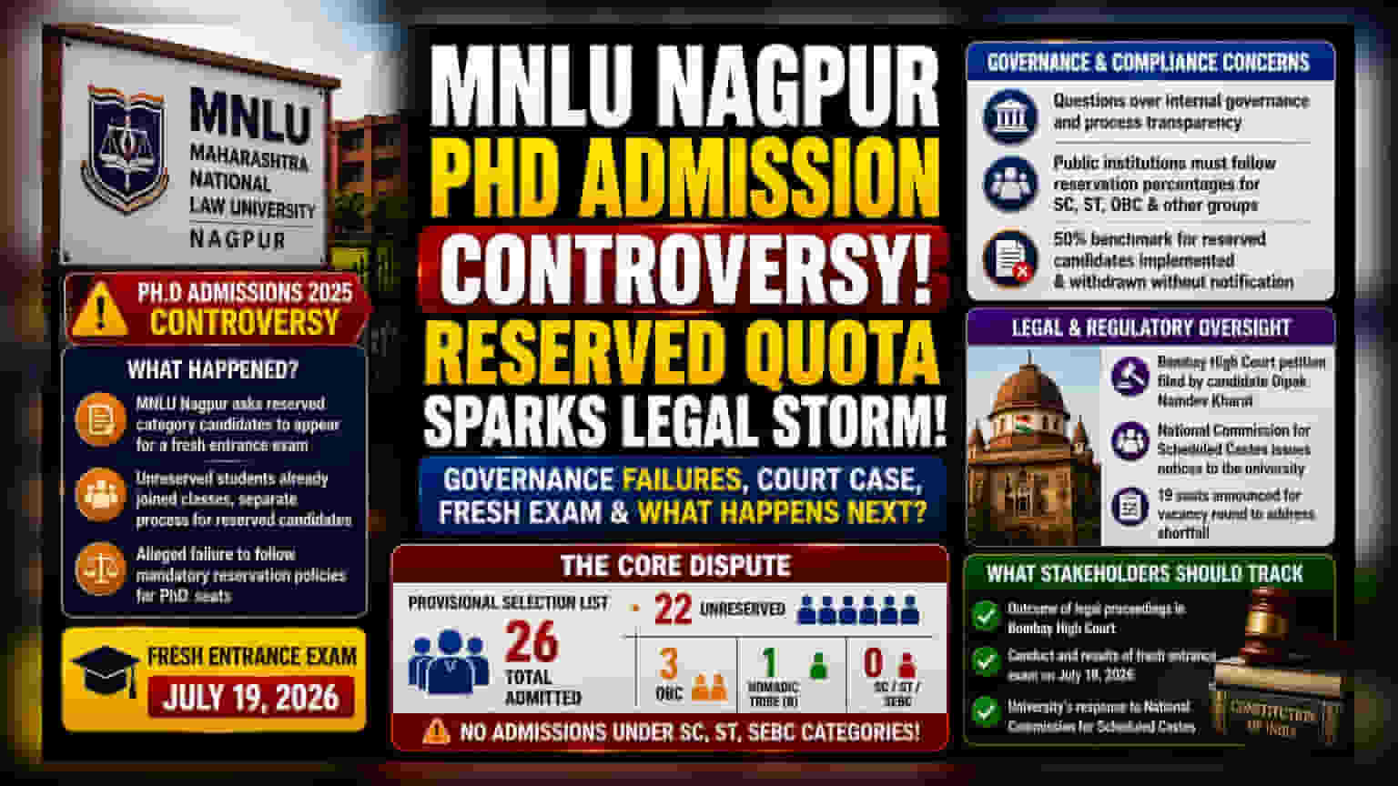 MNLU Nagpur PhD Admissions Face Scrutiny Over Quotas