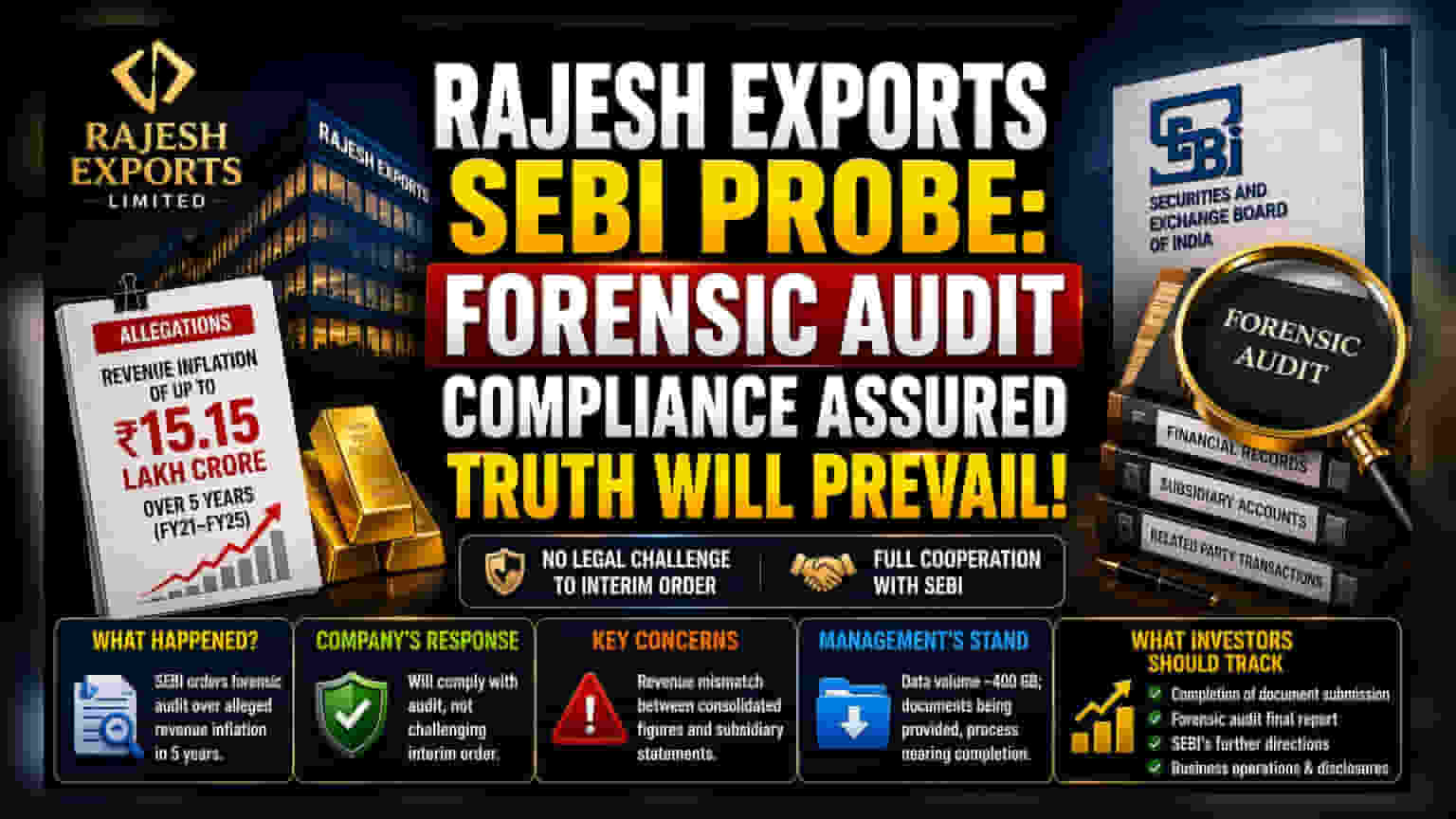 Rajesh Exports: SEBI ఆడిట్కు సహకరించనున్నట్లు వెల్లడి! ఆదాయంపై ఆరోపణలు.. ఇన్వెస్టర్లకు ఏం జరగనుంది?