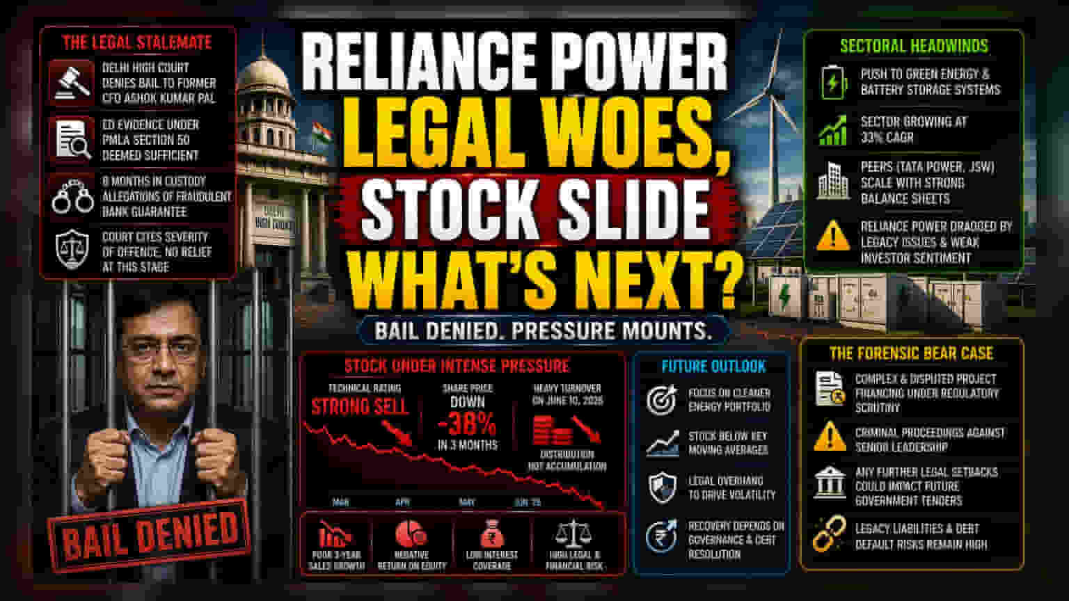 Reliance Power का शेयर धड़ाम! पूर्व CFO को नहीं मिली जमानत, बढ़ी मुश्किलें