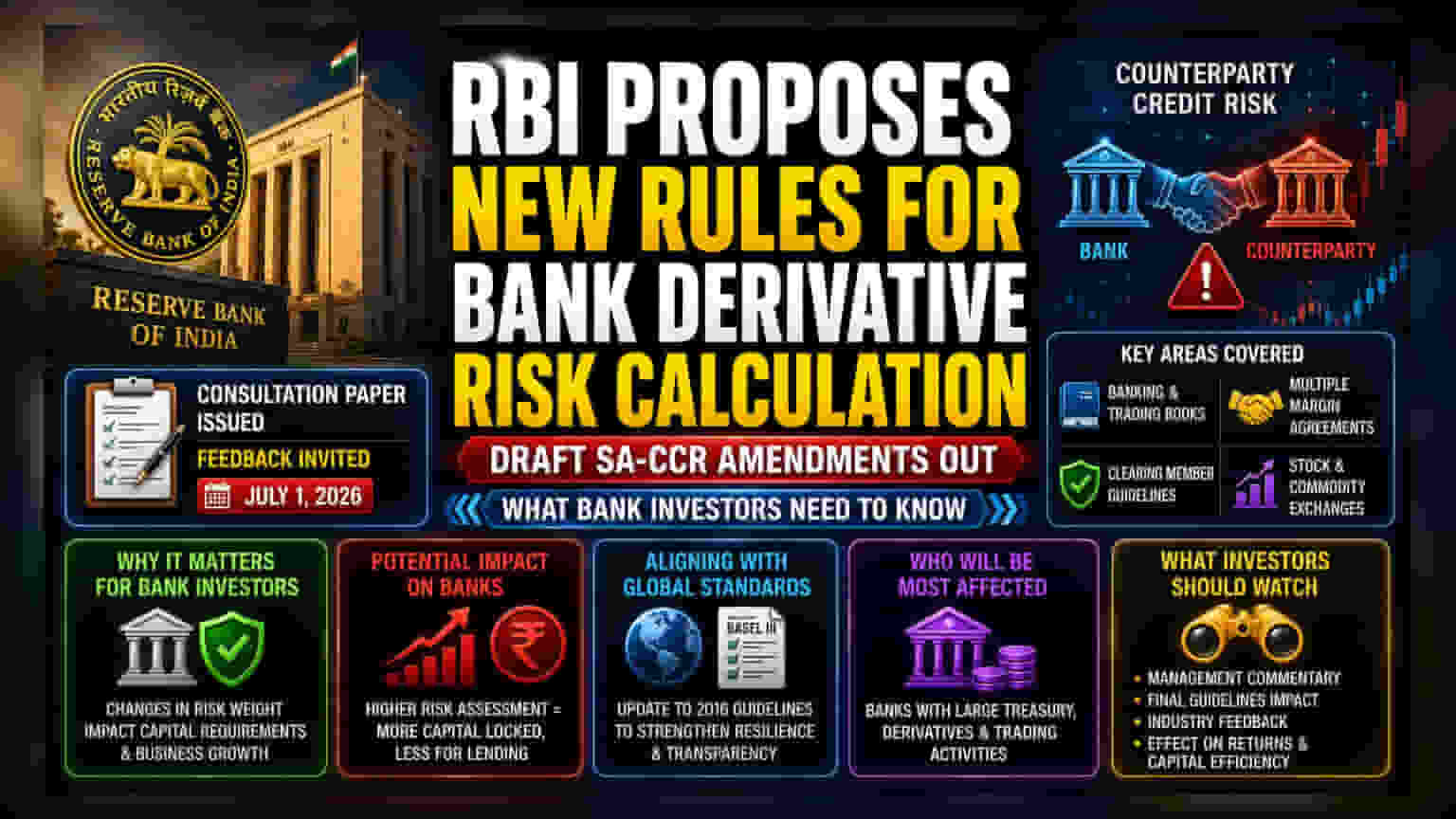 RBI ના નવા નિયમો: બેંકોના ડેરિવેટિવ્ઝ જોખમની ગણતરીમાં થશે ફેરફાર