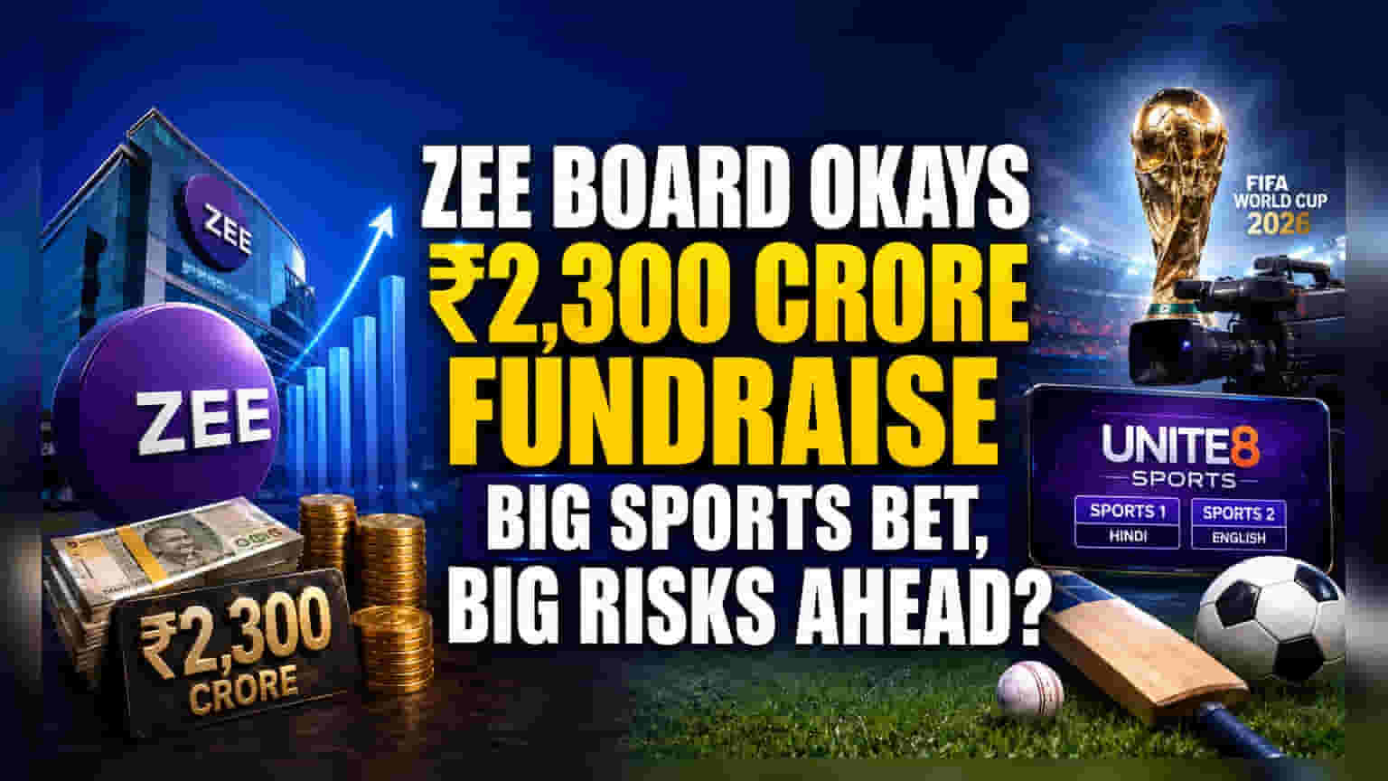 Zee Entertainment: ₹2,300 करोड़ जुटाने की तैयारी में, क्या फीफा और क्रिकेट राइट्स बनेंगे सहारा?