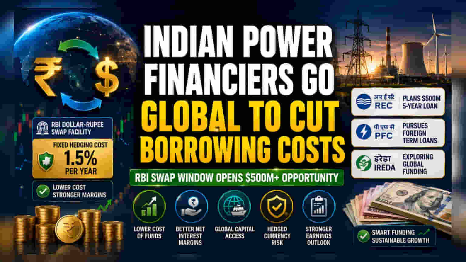 REC, PFC, IREDA Eye Foreign Debt as RBI Swap Cuts Costs