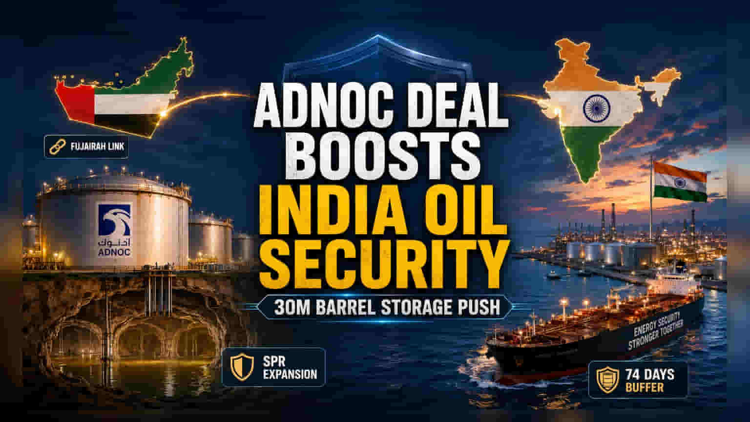 India-UAE Energy Pact: અસ્થિરતા સામે **30 મિલિયન બેરલ**નો સુરક્ષા કવચ