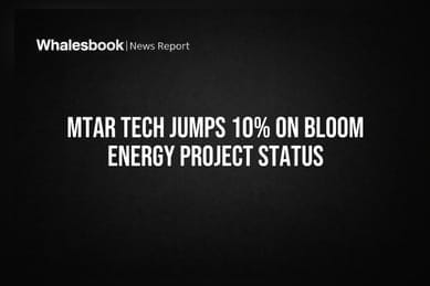 MTAR Tech Jumps 10% on Bloom Energy Project Status