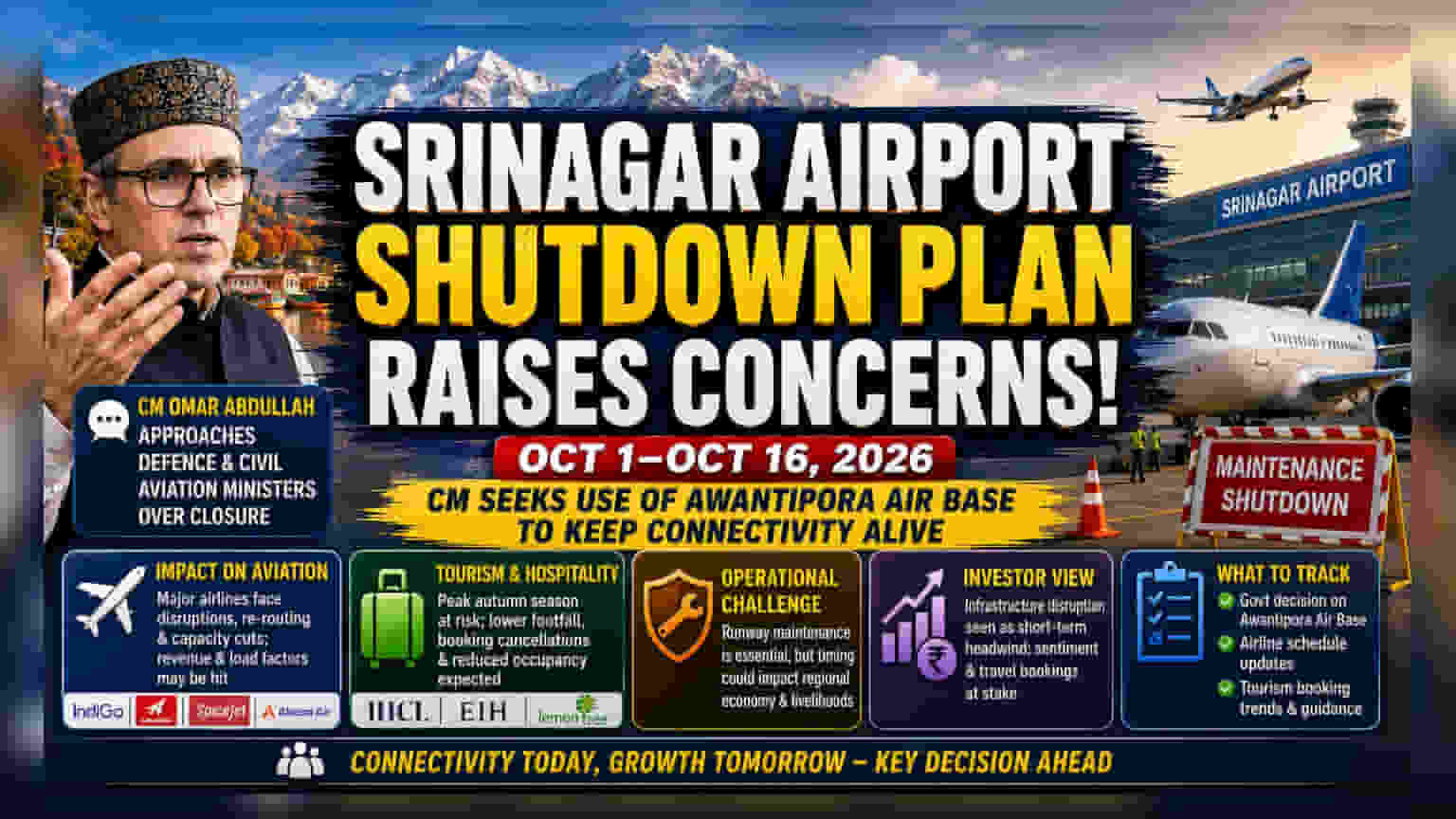 Srinagar Airport Closure Plan: Economic Impact for Investors