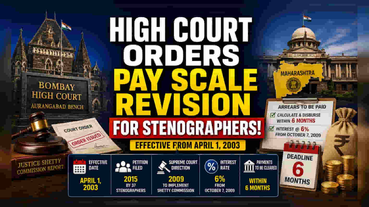 Bombay HC Directs Maharashtra to Pay Stenographer Arrears
