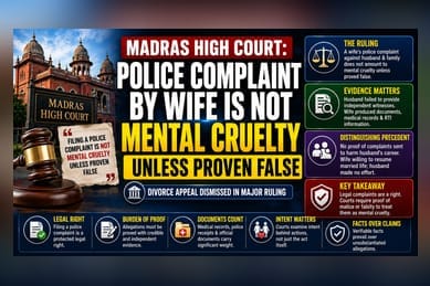 Madras HC: Police Complaint by Wife Not Automatic Cruelty