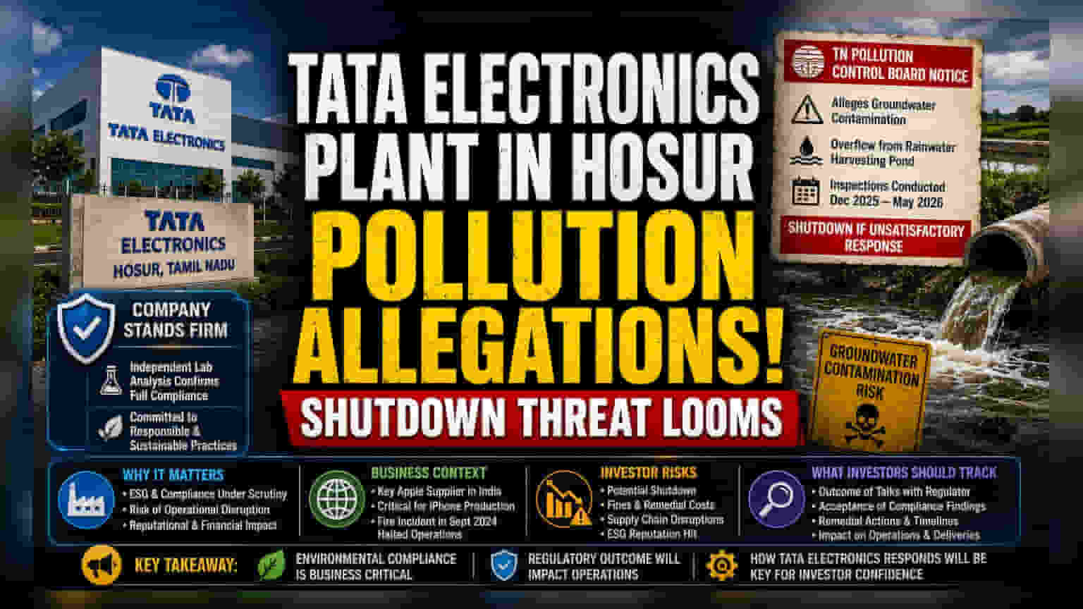 Tata Electronics Faces Regulatory Warning Over Hosur Plant