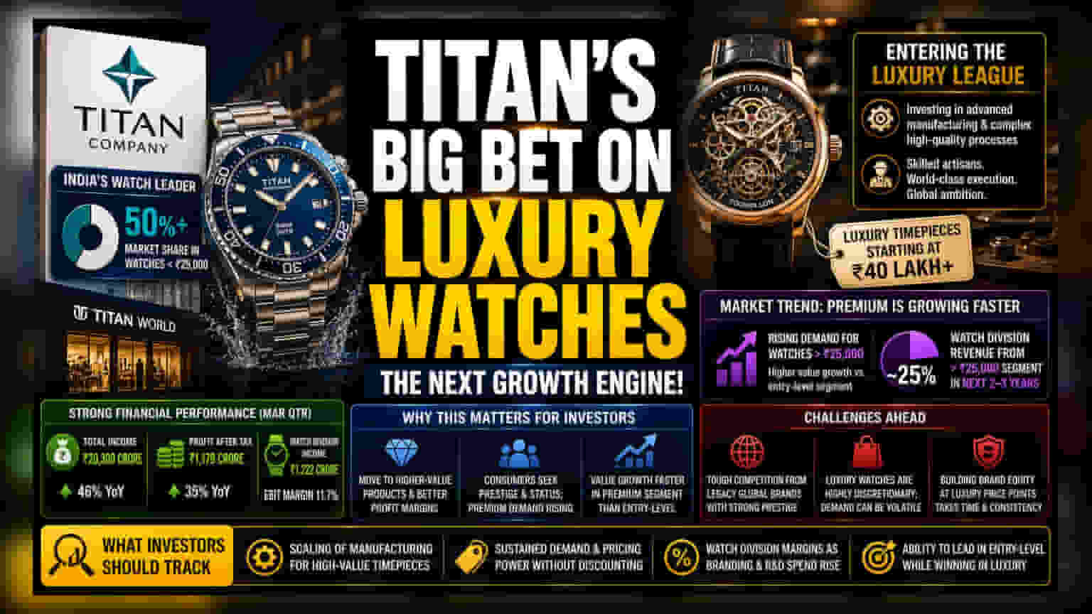 Titan: Luxury Watches 'ਚ ਵੱਡਾ ਦਾਅ, ਭਵਿੱਖ 'ਚ ਕੰਪਨੀ ਦੀ ਕਮਾਈ ਵਧਾਉਣ ਦੀ ਤਿਆਰੀ