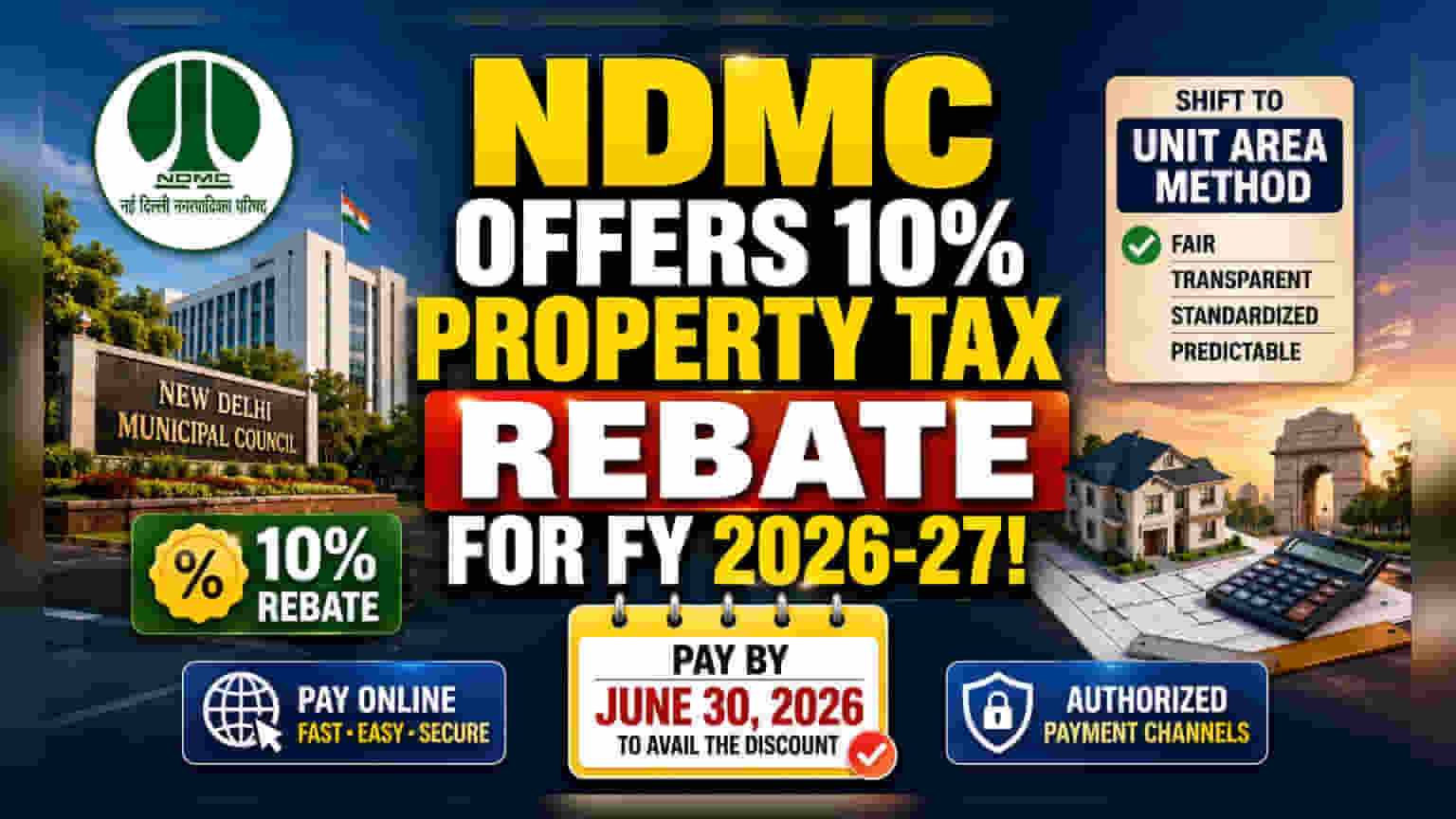 NDMC Announces 10% Property Tax Rebate: What You Need To Know
