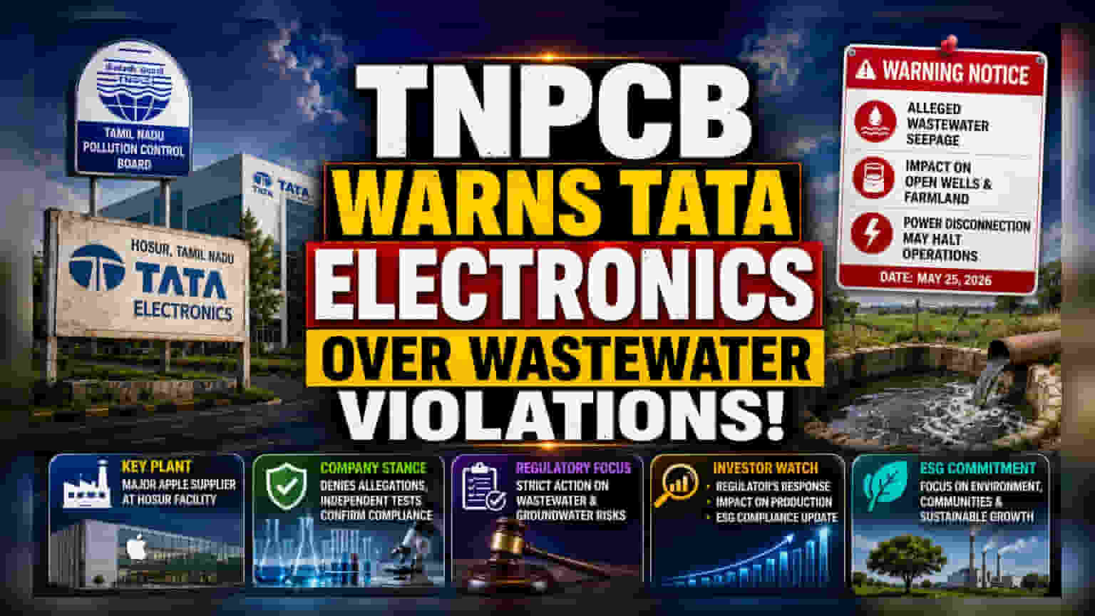 Tata Electronics Faces Hosur Plant Regulatory Warning
