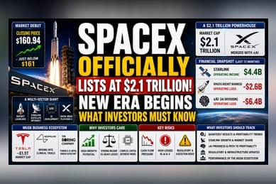 SpaceX IPO: Rocket Maker Lists at $2.1 Trillion Value