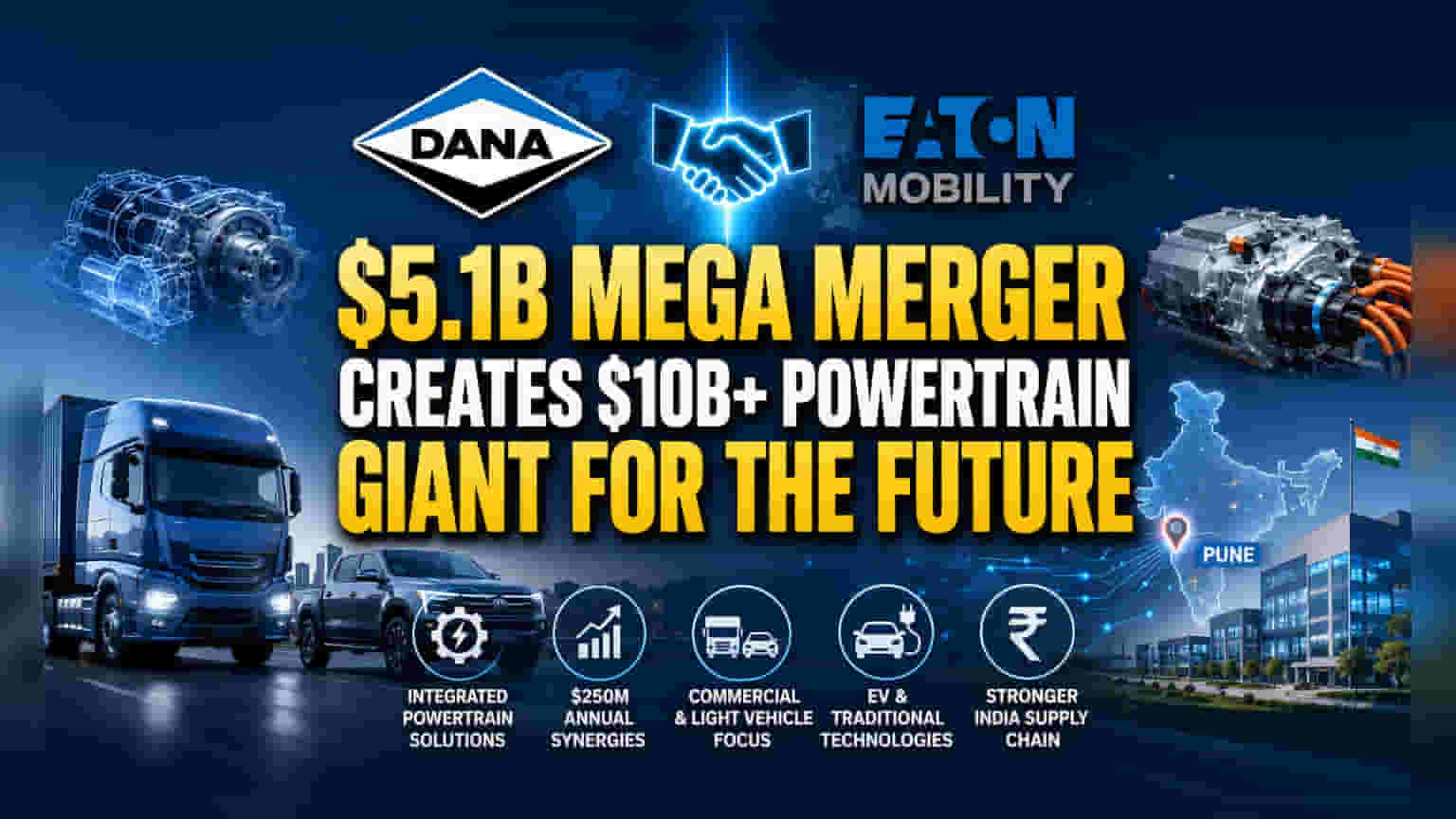 Dana आणि Eaton Mobility चे ₹42,000 कोटींचे महाविलिनीकरण: गुंतवणूकदारांसाठी काय महत्त्वाचे?