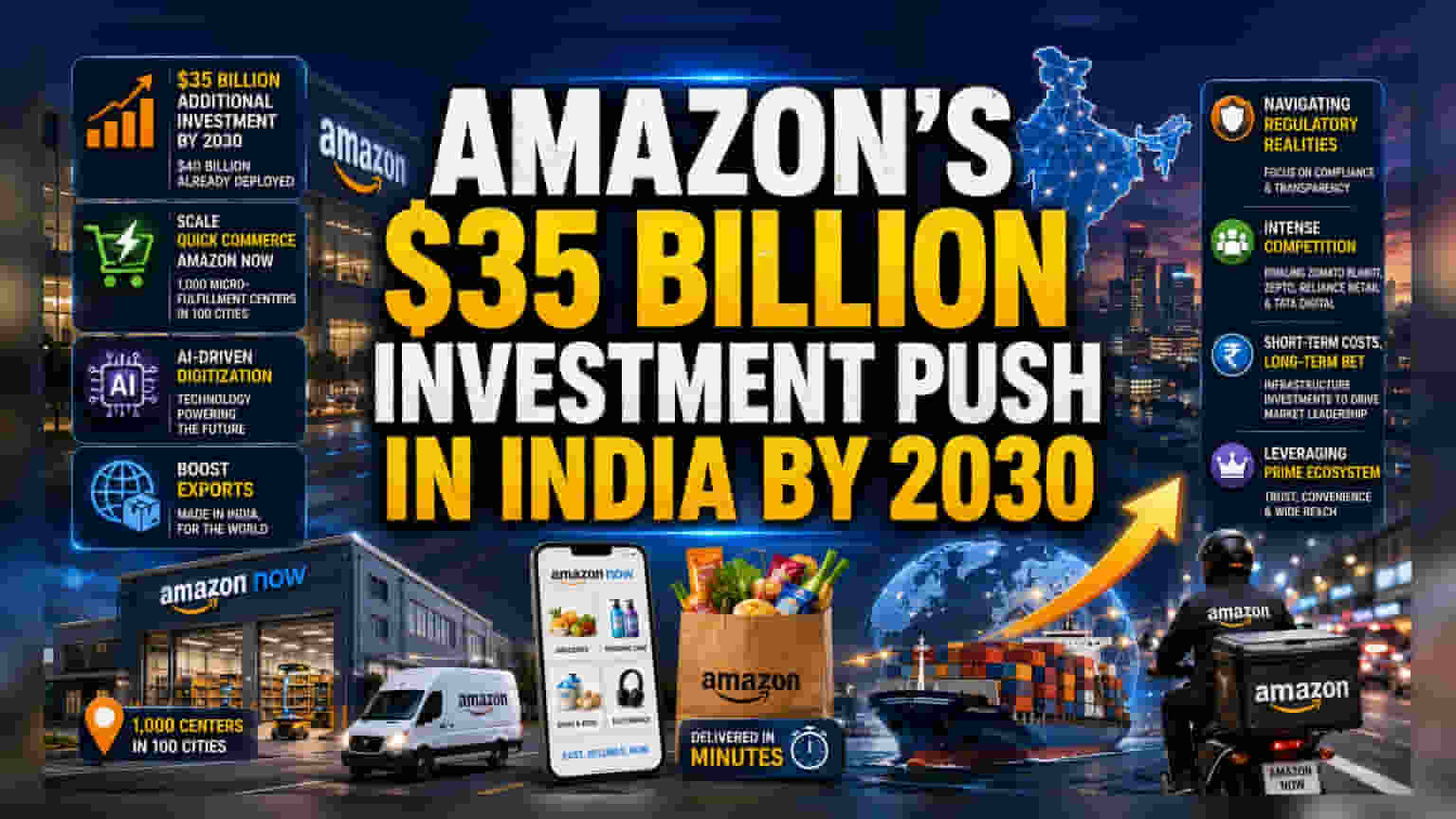 Amazon ची भारतात मोठी घोषणा! ₹35 अब्ज डॉलर्सची गुंतवणूक करणार