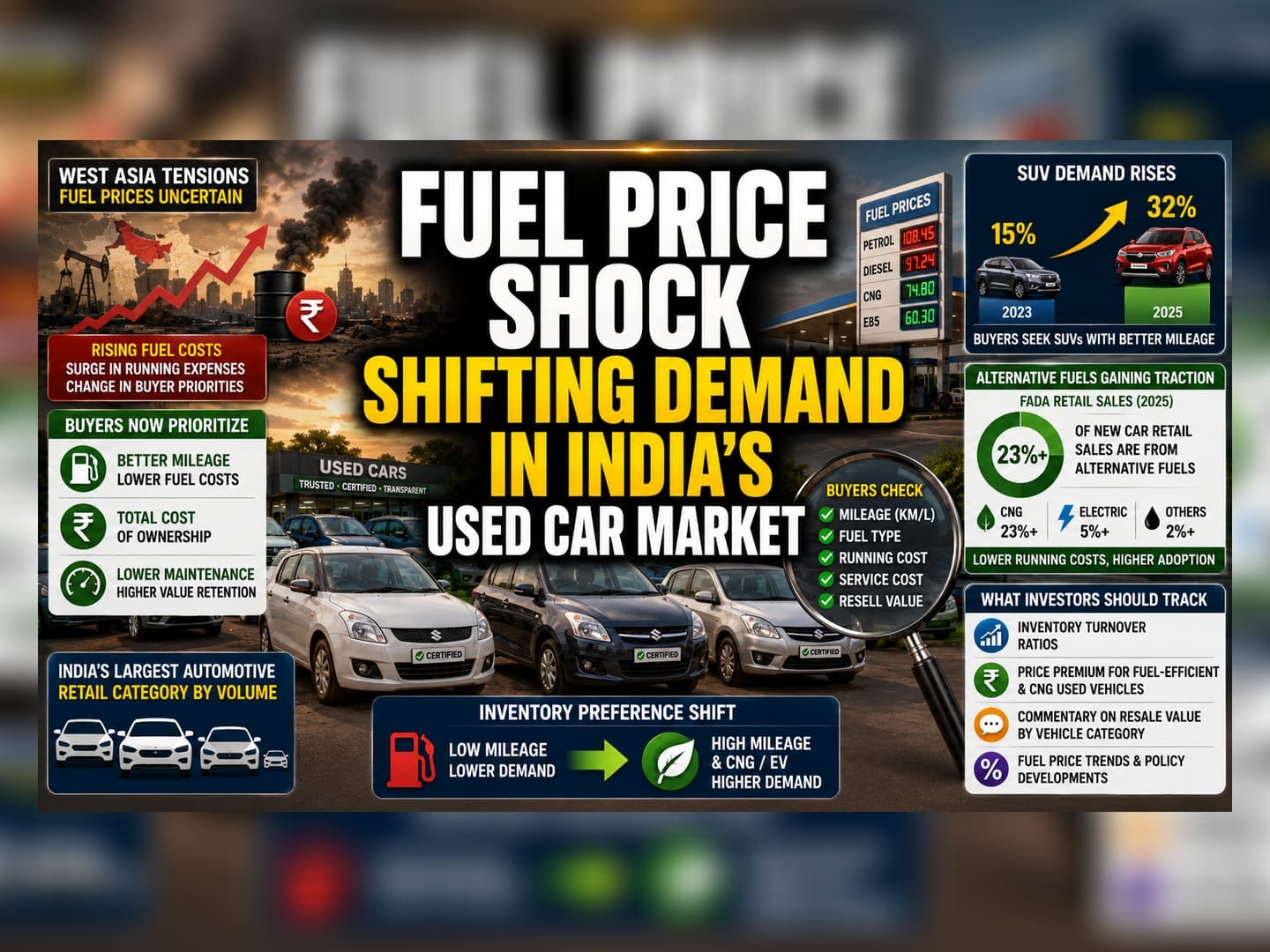 Fuel Costs Reshape Indian Used Car Trends