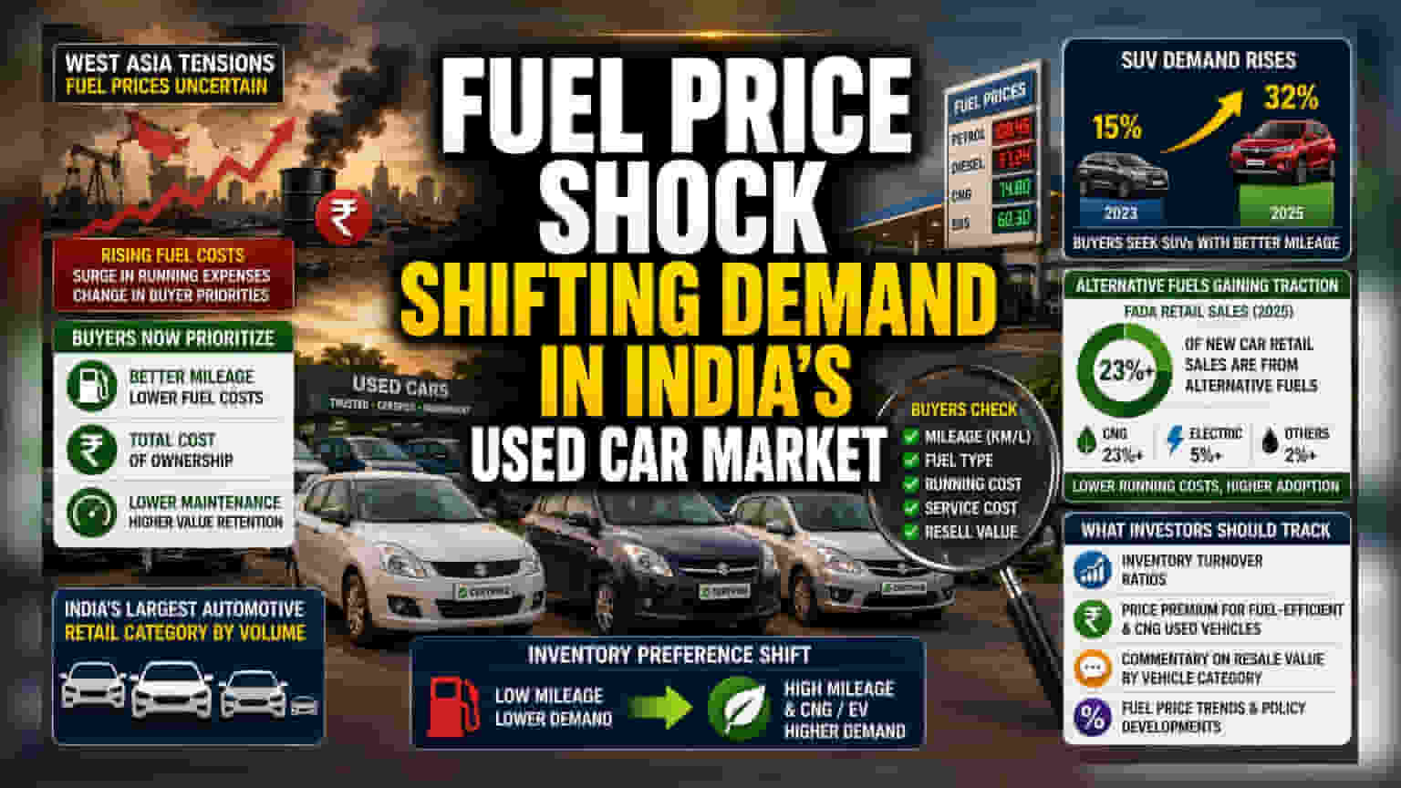 Fuel Costs Reshape Indian Used Car Trends