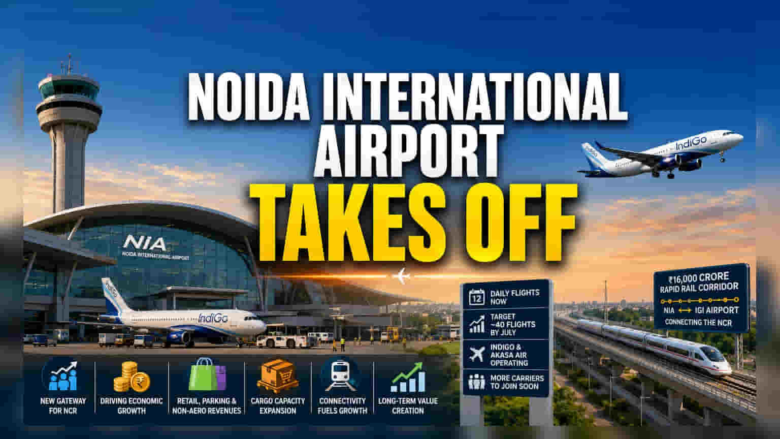 Noida Airport ਦੀ ਸ਼ੁਰੂਆਤ: ਨਿਵੇਸ਼ਕਾਂ ਲਈ ਕੀ ਹੈ ਖਾਸ?