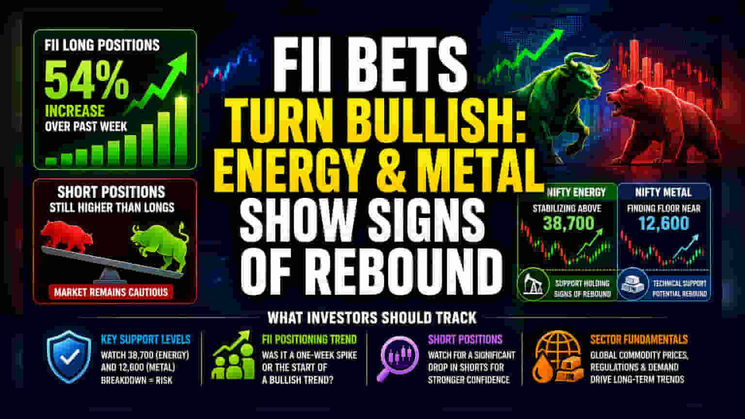FIIs Increase Bullish Bets; Energy and Metal Sectors Focus