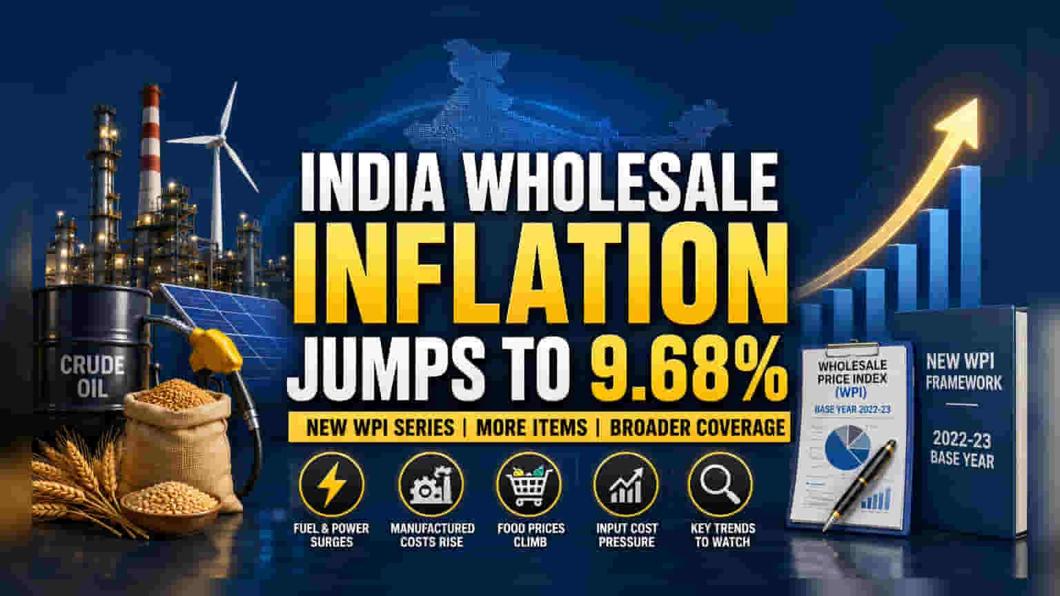 India Wholesale Inflation Hits 9.68% as New Index Launches