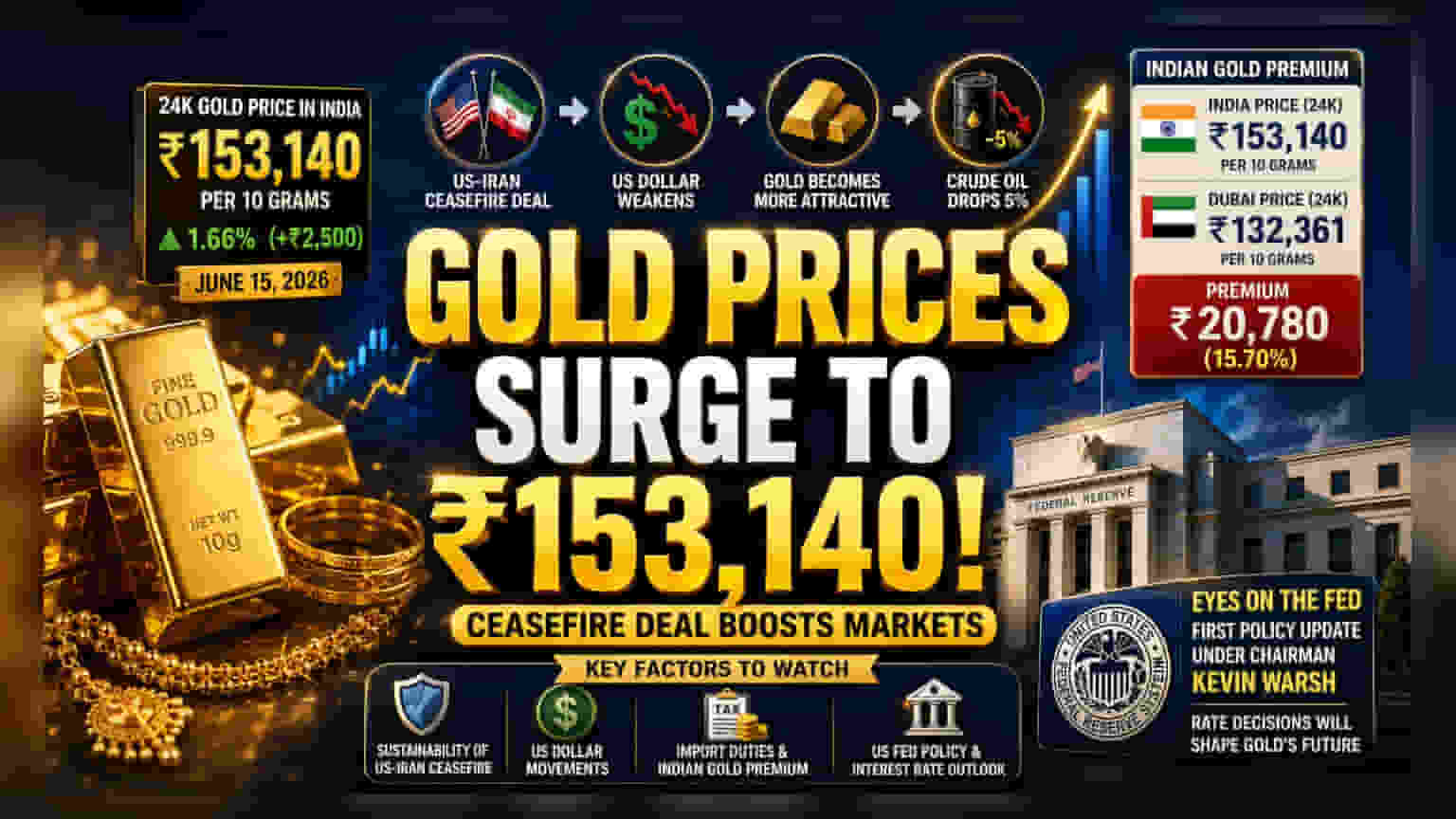 Gold Prices Jump 1.6% After US-Iran Peace Deal