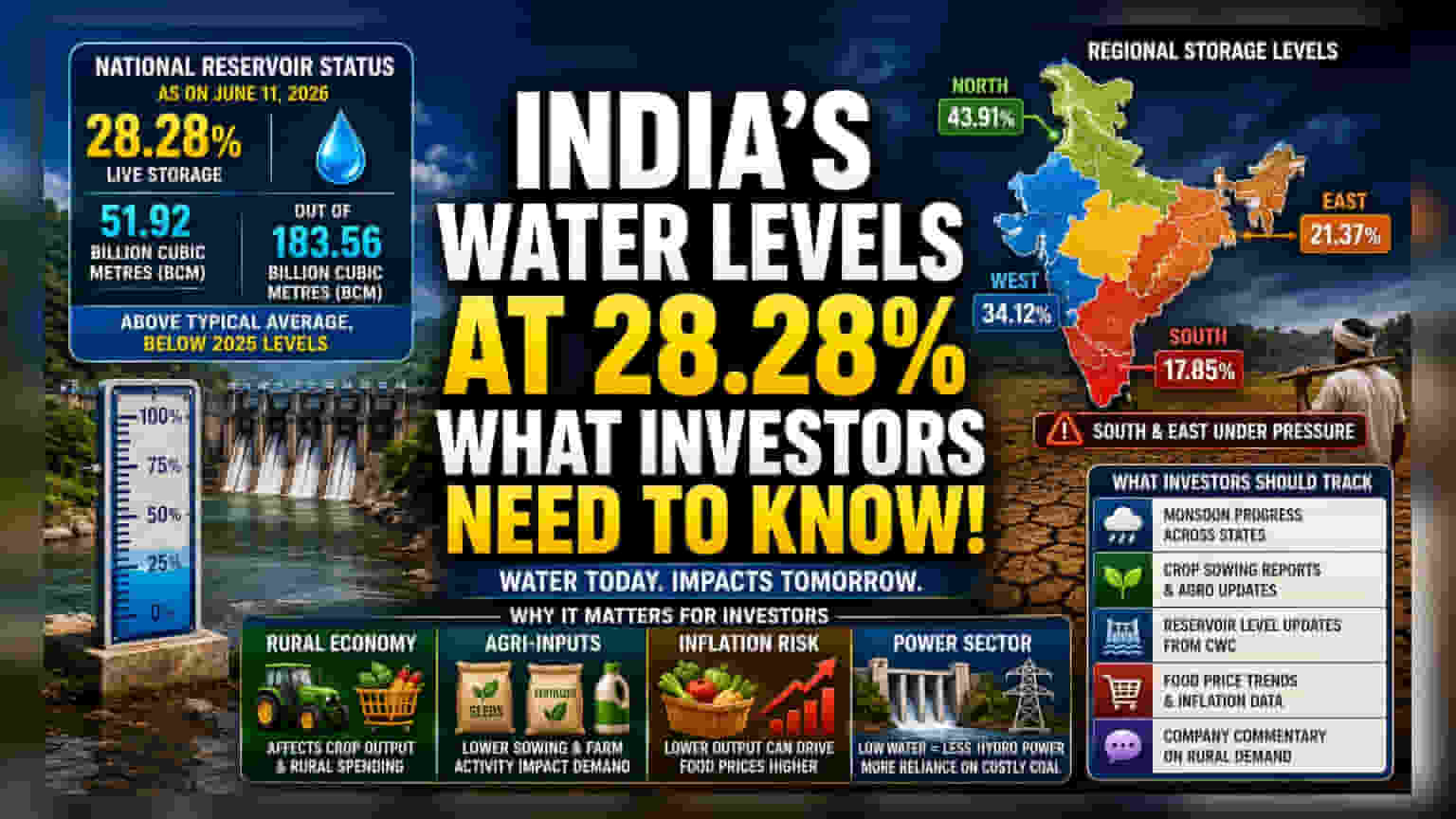पाण्याची चिंता वाढली! जलाशयात फक्त **28%** पाणी, शेती आणि वीज उत्पादनावर परिणाम?