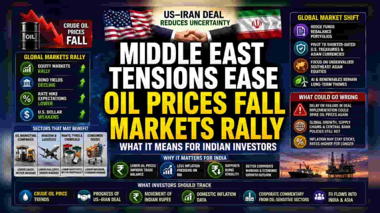 US-Iran डीलमुळे कच्च्या तेलाच्या किमतीत घसरण, महागाई कमी होण्याची शक्यता