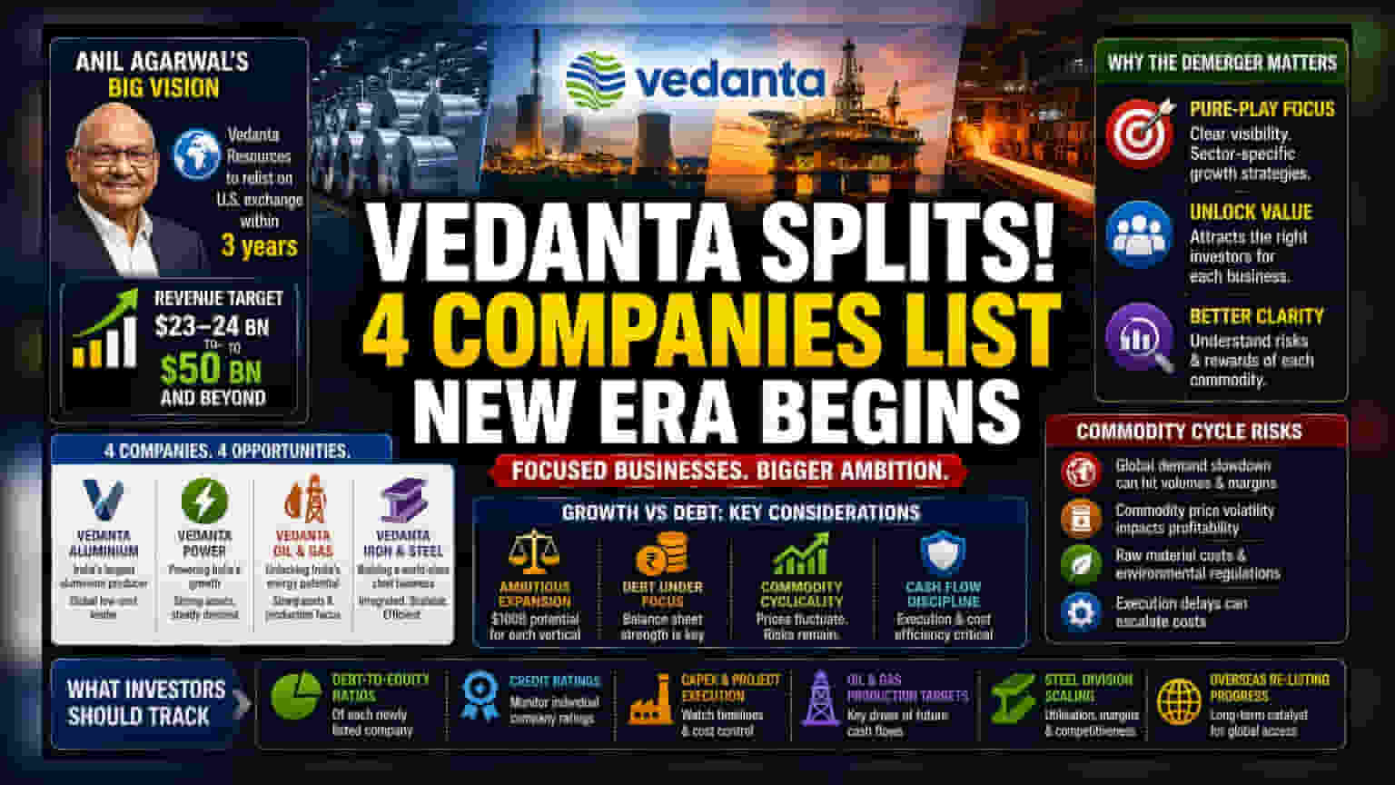 Vedanta’s 4 Demerged Entities List as Group Eyes Global Plans