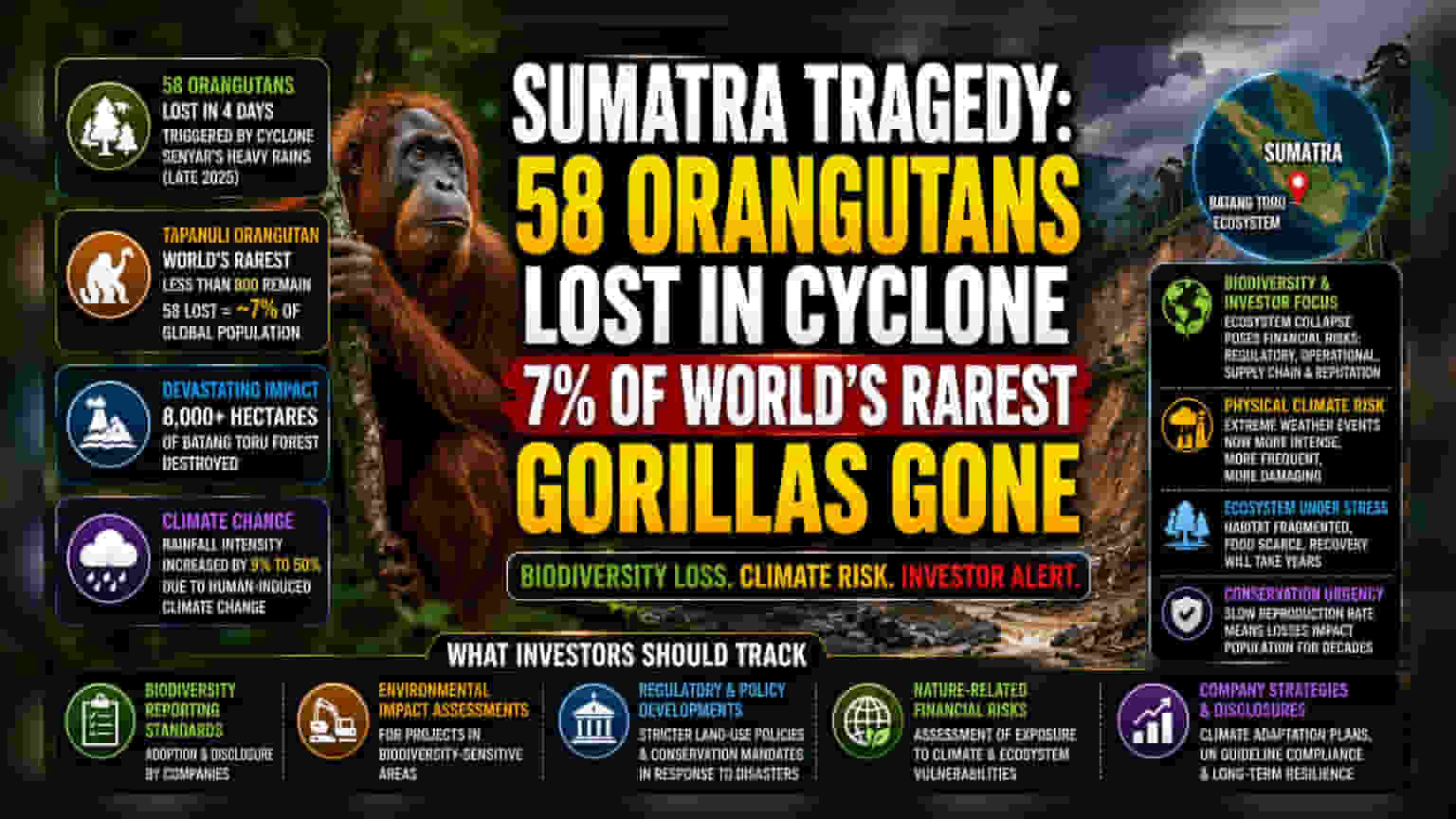 Biodiversity Risk: 7% of Rare Tapanuli Ape Population Lost
