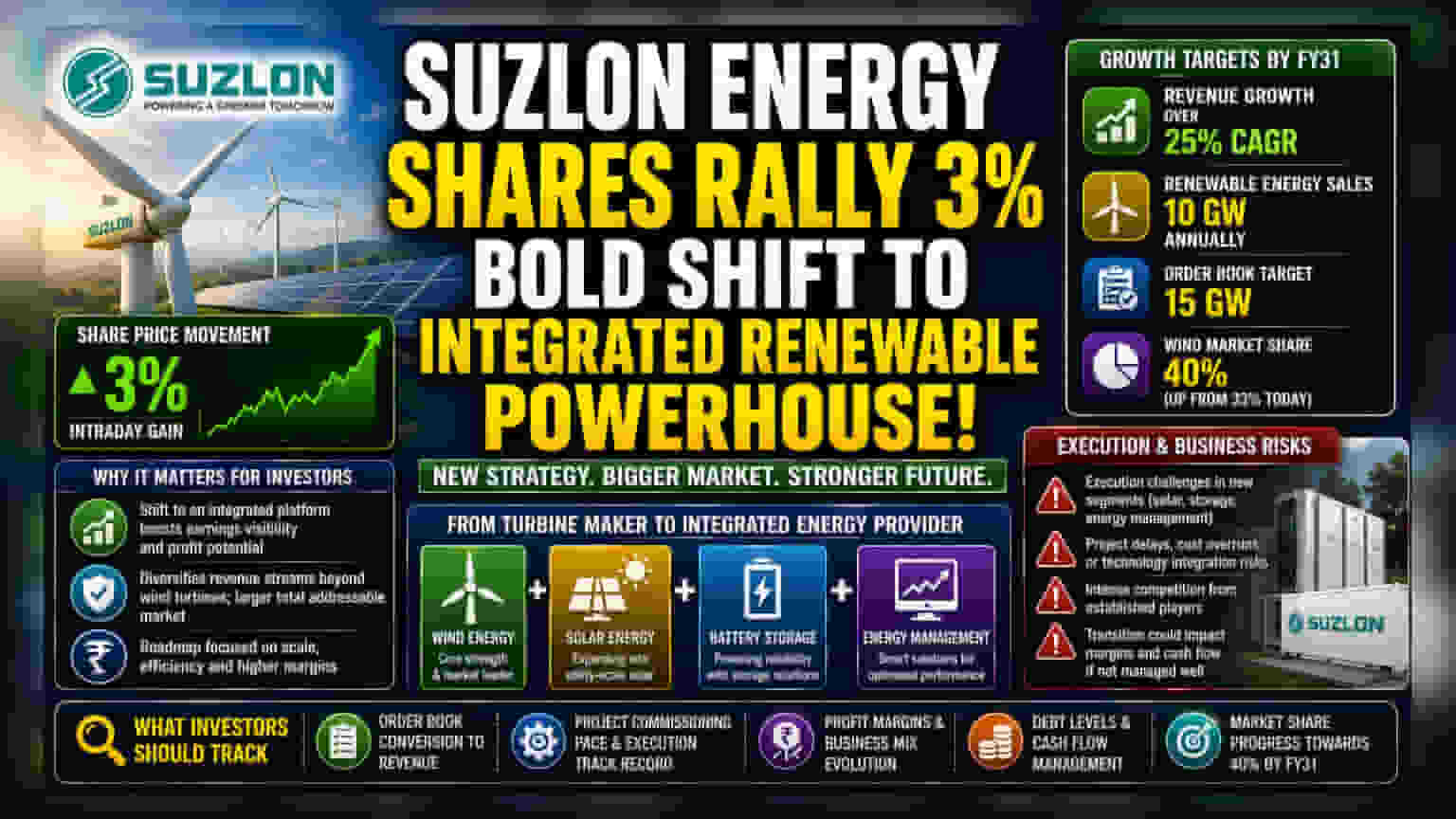 Suzlon Energy Shares: ਰਣਨੀਤੀ ਬਦਲਣ ਮਗਰੋਂ **3%** ਦਾ ਉਛਾਲ, ਜਾਣੋ ਕੀ ਹੈ ਖਾਸ