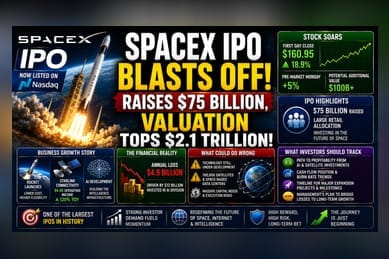SpaceX IPO Debuts at $2.1 Trillion Valuation