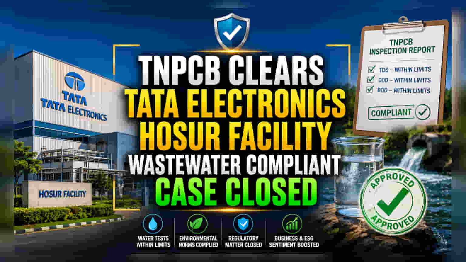 Tata Electronics Hosur Plant Cleared of Pollution Concerns
