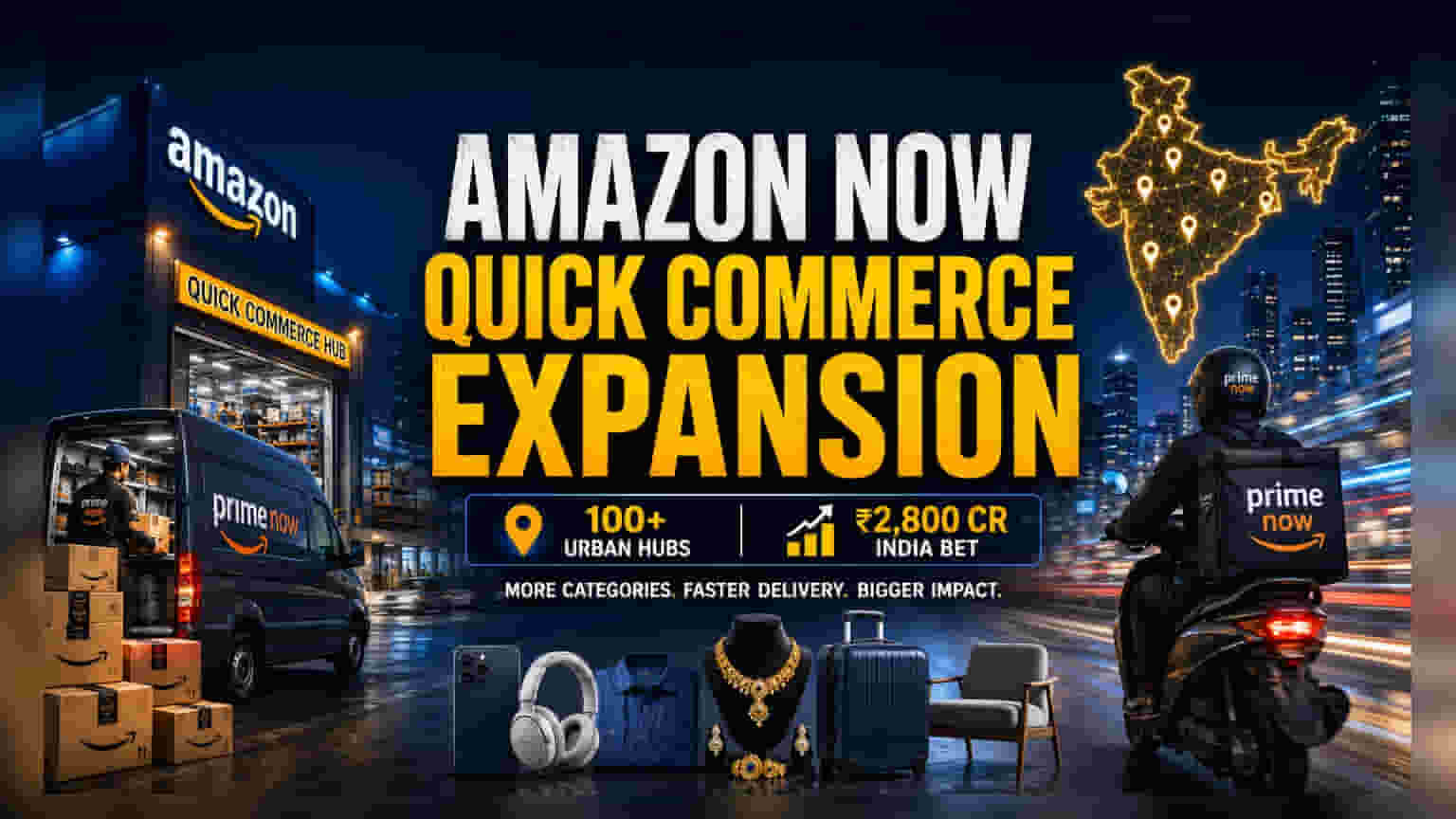 Amazon Indiaનો ક્વિક કોમર્સમાં ધમાકો! 100 નવા હબ સાથે વિસ્તરણ