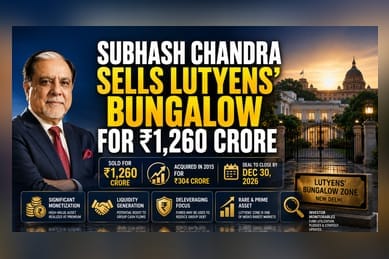 Subhash Chandra Sells Delhi Bungalow for ₹1,260 Crore