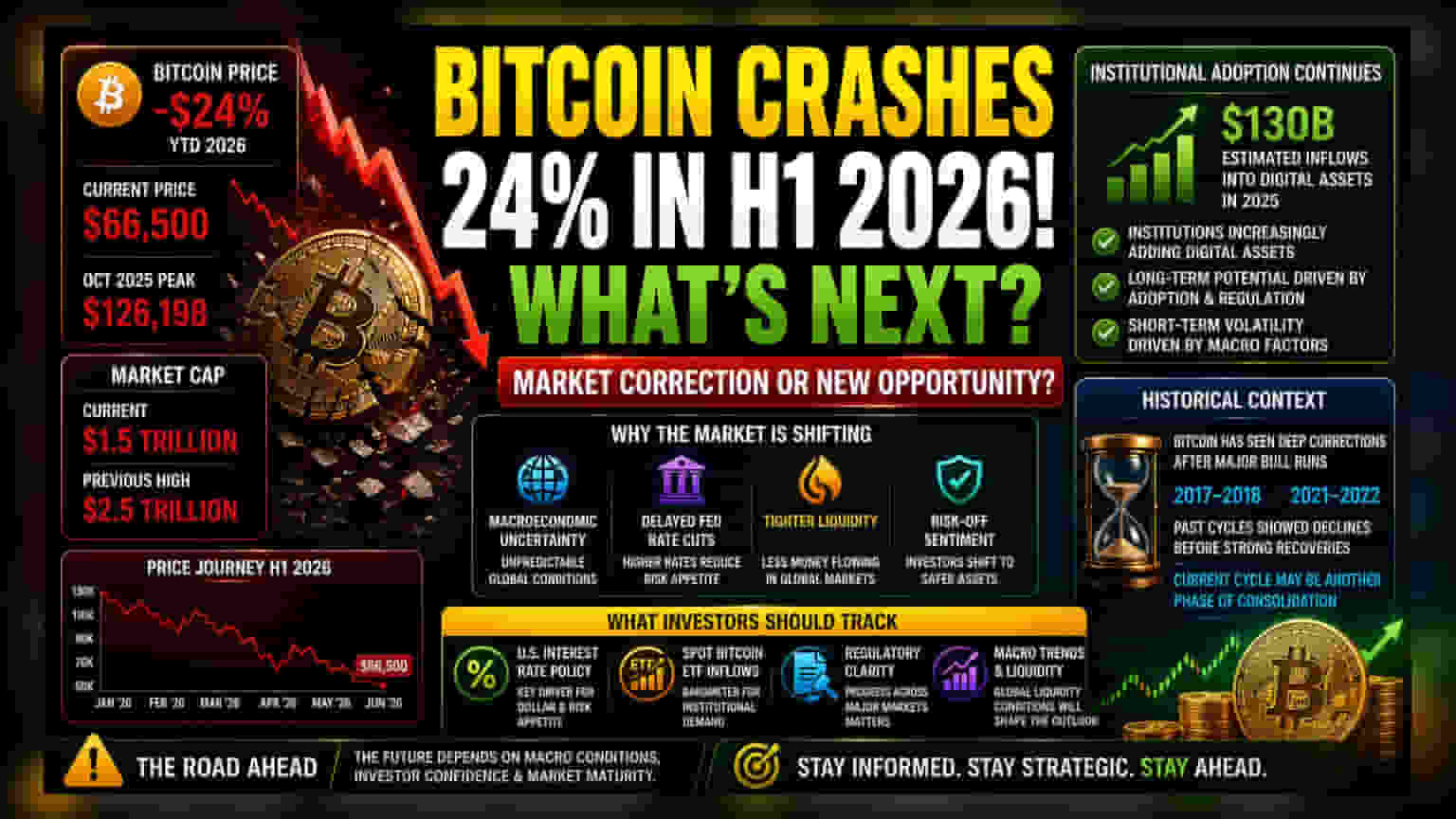 Bitcoin में 24% की बड़ी गिरावट: 2026 में निवेशकों के लिए क्या हैं मायने?