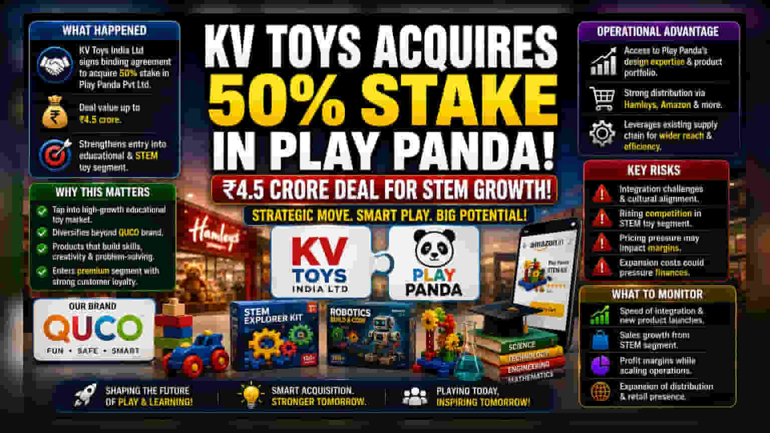 KV Toys India નો મોટો દાવ! Play Panda માં **50%** હિસ્સો ખરીદશે