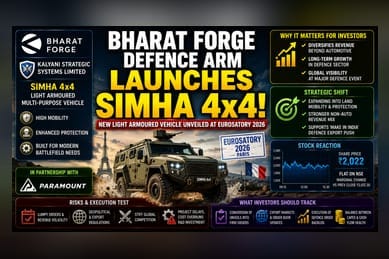 Bharat Forge Unveils 'Simha 4x4' Defence Vehicle in Paris