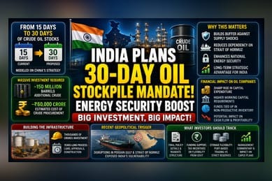 India Eyes 30-Day Oil Stockpile Mandate: Impact on Refiners