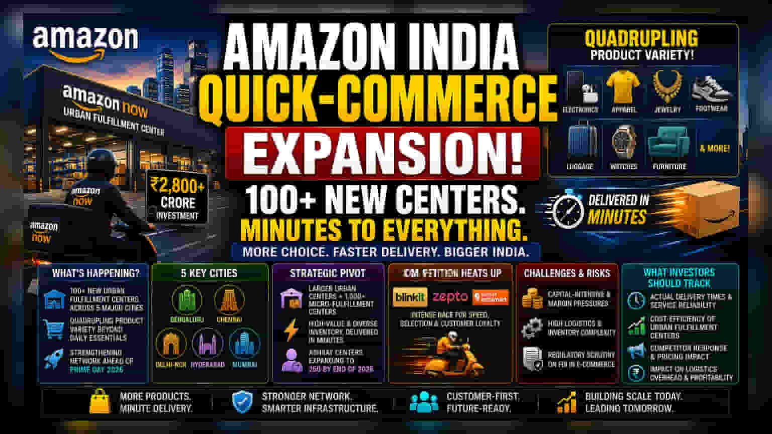 Amazon India ਦੀ ਵੱਡੀ ਛਲਾਂਗ! 100+ ਨਵੇਂ Hubs ਨਾਲ Quick Commerce ਦਾ ਦਾਇਰਾ ਵਧਾਇਆ