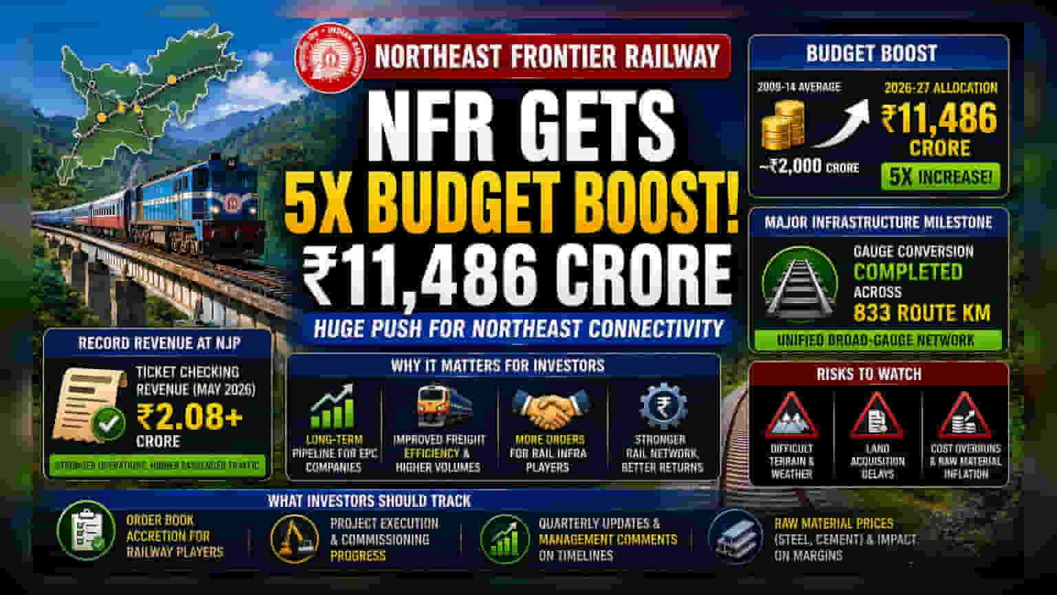 Northeast Frontier Railway बजट ₹11,486 करोड़ पार: निवेशकों के लिए क्या हैं संकेत?